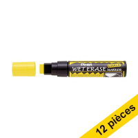 Offre: 12x Pentel SMW56 marqueur craie (8 - 16 mm biseauté) - jaune