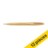 Offre: 12x Pentel Sign S520 feutre à pointe fine (0,8 mm) - ocre