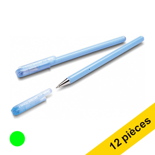 Offre : 12x Pentel BK77AB stylo à bille antibactérien - vert 210052 - 1
