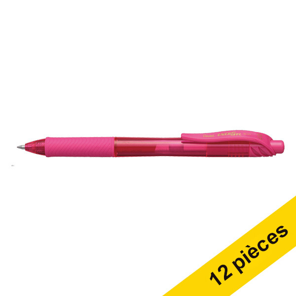 Offre : 12x Pentel Energel BL107 stylo roller - rose 210062 - 1