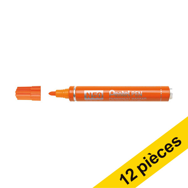 Offre : 12x Pentel N50 marqueur permanent - orange 210332 - 1