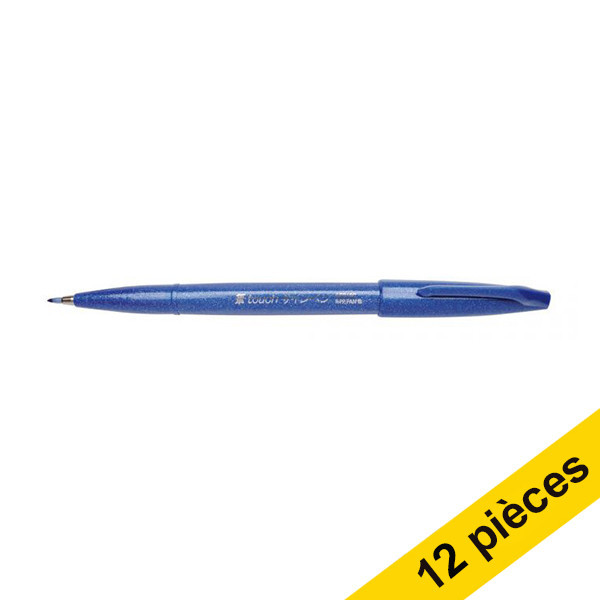 Offre : 12x Pentel Sign SES15C feutre pinceau - bleu 210135 - 1