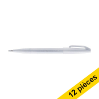 Offre : 12x Pentel Sign SES15C feutre pinceau - gris clair