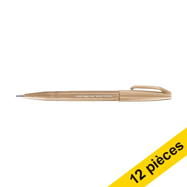 Offre : 12x Pentel Sign SES15C feutre pinceau - marron clair 210156 - 1
