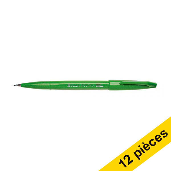 Offre : 12x Pentel Sign SES15C feutre pinceau - vert 210136 - 1