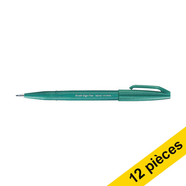 Offre : 12x Pentel Sign SES15C feutre pinceau - vert turquoise 210153 - 1