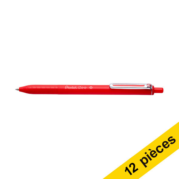 Offre : 12x Pentel iZee BX470 stylo à bille - rouge 210160 - 1