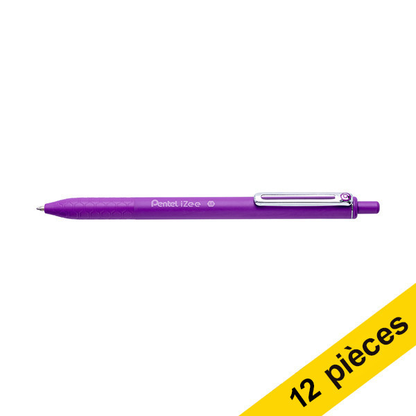 Offre : 12x Pentel iZee BX470 stylo à bille - violet 210172 - 1