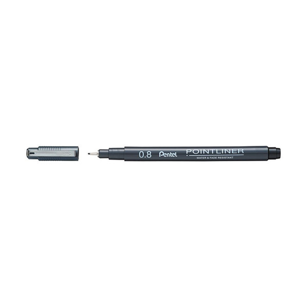 Pentel Pointliner S20P stylo-feutre pointe fine (0,8 mm) - noir 210306 - 1