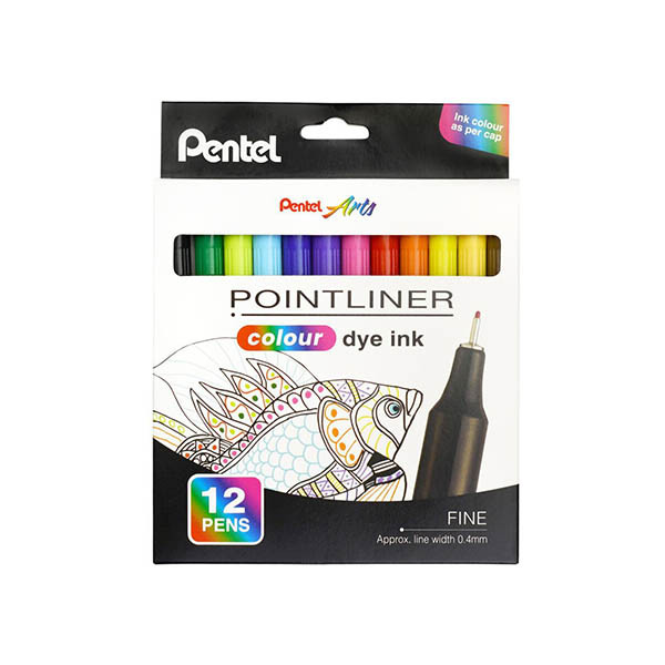 Pentel Pointliner S40 set de fineliners (0,4 mm) 12 pièces 494632 - 1
