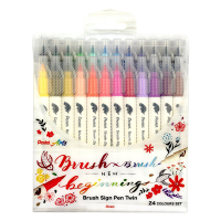 Set Pentel Sign Twin brushpennen SESW30C (24 kleuren) 210376