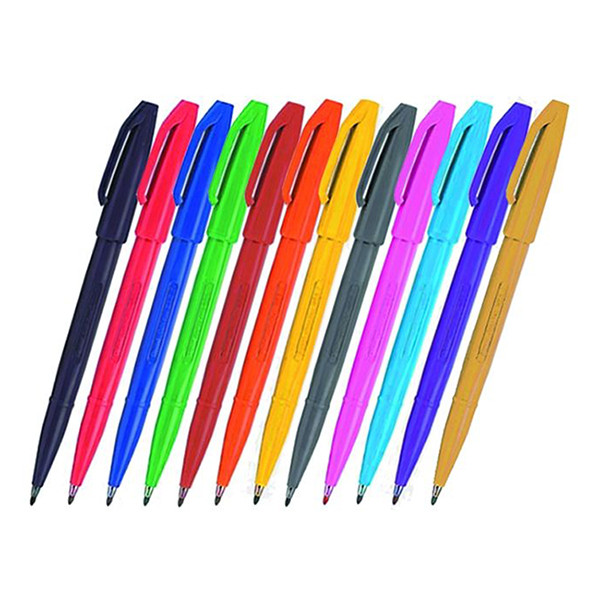 Pentel Sign S520 feutre fin assortiment (0,8 mm) 12 pièces 210338 - 1