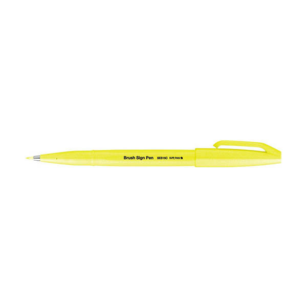 Pentel Sign SES15C feutre pinceau - jaune fluo 494610 - 1