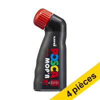 Offre: 4x POSCA PCM-22 MOP'R marqueur acrylique (3 - 19 mm ogive) - rouge