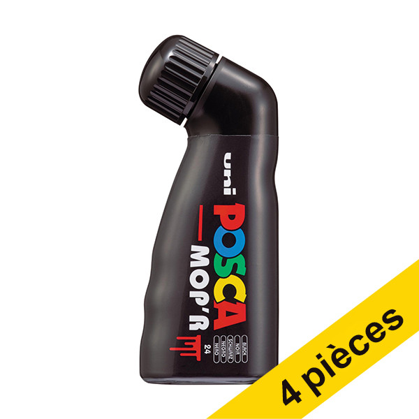 Offre: 4x POSCA PCM-22 MOP'R marqueur peinture (3 - 19 mm ogive) - noir 424475 - 1