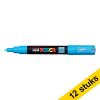 Offre : 12x POSCA PC-1MC marqueur peinture (0,7 - 1 mm conique) - bleu clair