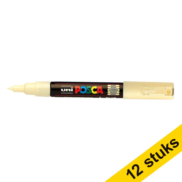 Offre : 12x POSCA PC-1MC marqueur peinture (0,7 - 1 mm conique) - ivoire 424292 - 1