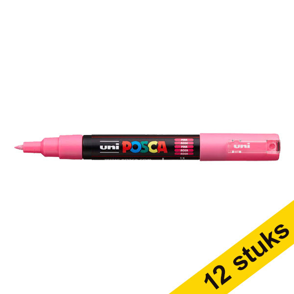 Offre : 12x POSCA PC-1MC marqueur peinture (0,7 - 1 mm conique) - rose 424303 - 1