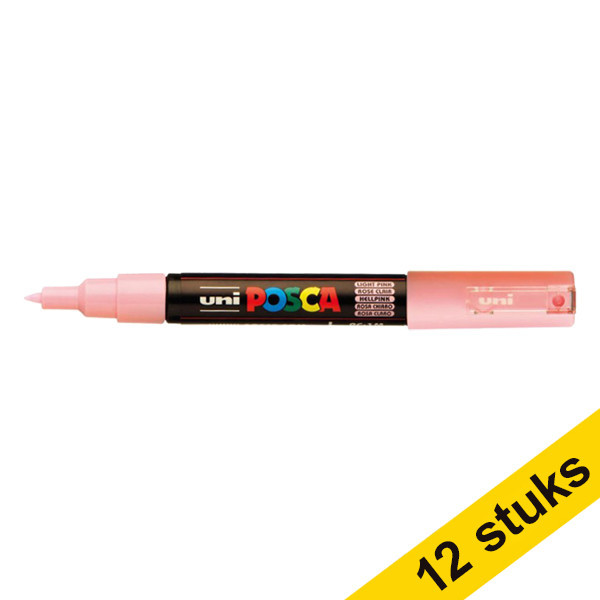 Offre : 12x POSCA PC-1MC marqueur peinture (0,7 - 1 mm conique) - rose clair 424304 - 1