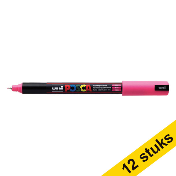 Offre : 12x POSCA PC-1MR marqueur peinture (0,7 mm ogive) - rose 424275 - 1