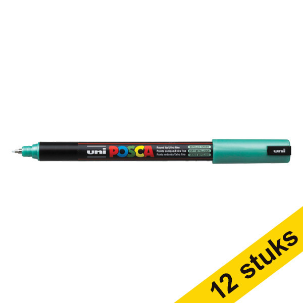 Offre : 12x POSCA PC-1MR marqueur peinture (0,7 mm ogive) - vert métallique 424280 - 1
