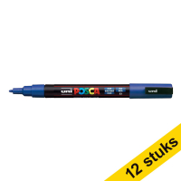 Offre : 12x POSCA PC-3M marqueur acrylique (0,9 - 1,3 mm ogive) - bleu foncé