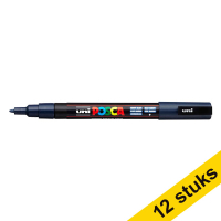 Offre : 12x POSCA PC-3M marqueur acrylique (0,9 - 1,3 mm ogive) - bleu marine