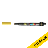 Offre : 5x POSCA brush PCF-350 marqueur peinture (1 mm pointe pinceau) - jaune 424255