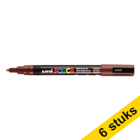 Offre : 6x POSCA PC-3M marqueur acrylique (0,9 - 1,3 mm ogive) - marron châtain