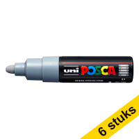 Offre : 6x POSCA PC-7M marqueur acrylique (4,5 - 5,5 mm ogive) - gris