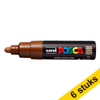 Offre : 6x POSCA PC-7M marqueur acrylique (4,5 - 5,5 mm ogive) - marron