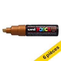 Offre : 6x POSCA PC-8K marqueur acrylique (8 mm biseautée) - bronze
