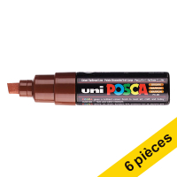 Offre : 6x POSCA PC-8K marqueur acrylique (8 mm biseautée) - marron