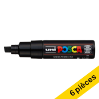 Offre : 6x POSCA PC-8K marqueur acrylique (8 mm biseautée) - noir