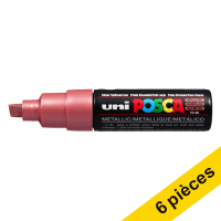 Offre : 6x POSCA PC-8K marqueur acrylique (8 mm biseautée) - rouge métallique