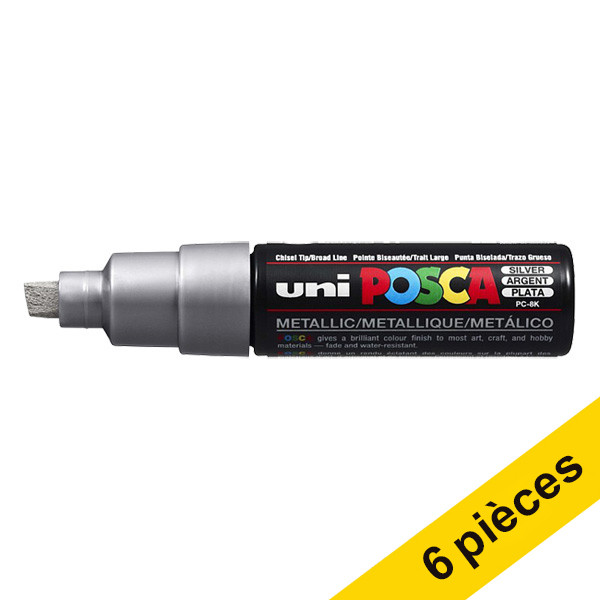 Offre : 6x POSCA PC-8K marqueur peinture (8 mm biseautée) - gris ardoise 424420 - 1