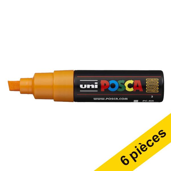 Offre : 6x POSCA PC-8K marqueur peinture (8 mm biseautée) - orange vif 424428 - 1