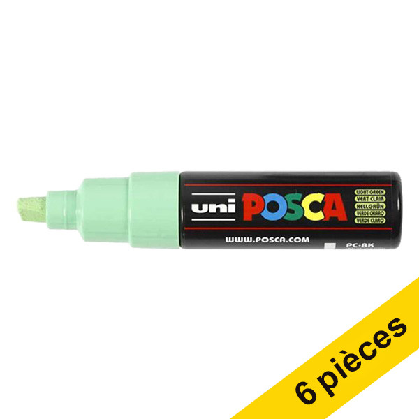 Offre : 6x POSCA PC-8K marqueur peinture (8 mm biseautée) - vert clair 424440 - 1