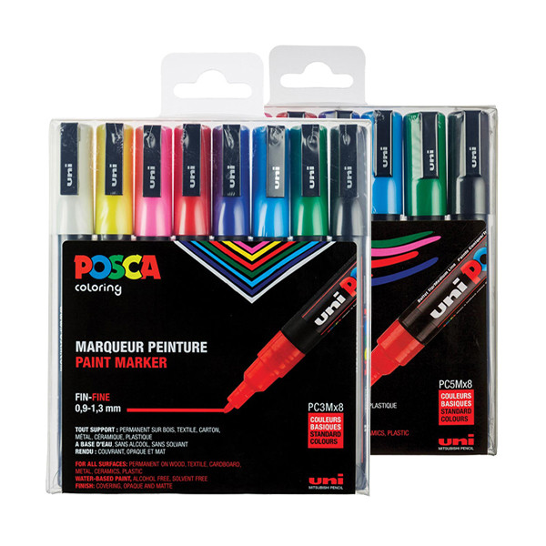 PC-3M/PC-5M set de marqueurs peinture POSCA (16 pièces) 424479 - 1