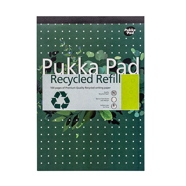 Pukka Pads Recycled bloc de cours A4 ligné 80 g/m² 50 feuilles 200451 - 1