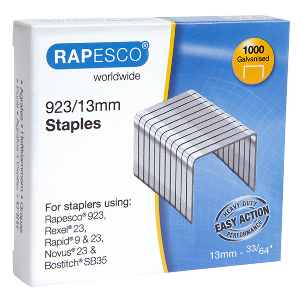 Rapesco 23/13 agrafes galvanisées (1000 pièces) 226824 - 1