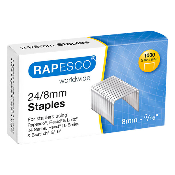 Rapesco 24/8 agrafes galvanisées (1000 pièces) 226823 - 1