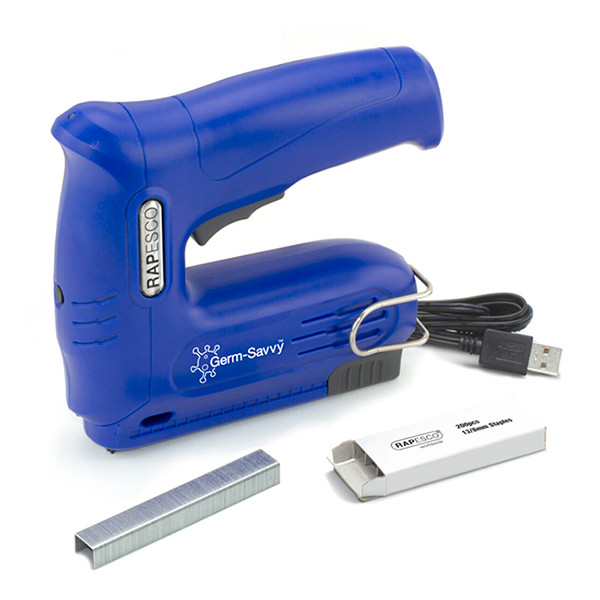 Rapesco Germ-Savvy agrafeuse antibactérienne électrique - bleu 202077 - 2