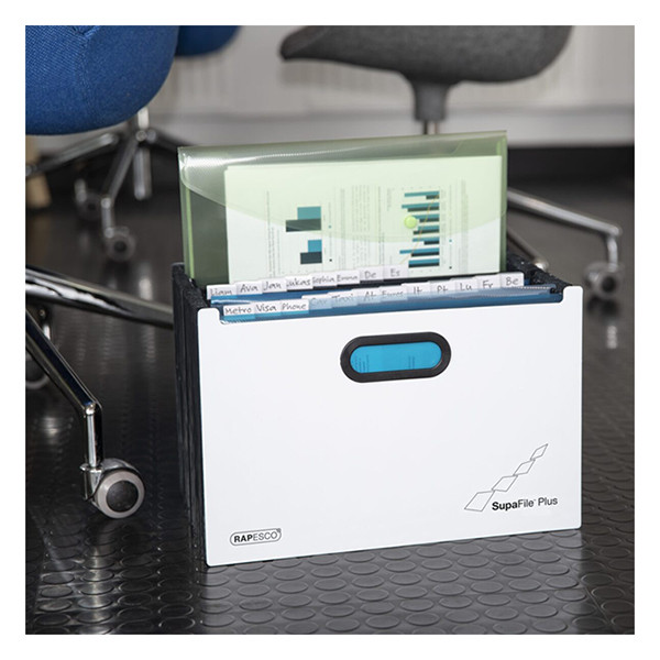 Rapesco SupaFile Plus trieur extensible avec 26 compartiments (A4+) - blanc/noir 202081 - 5
