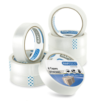 Rapesco ruban adhésif 25 mm x 66 m (8 rouleaux) - transparent 221672