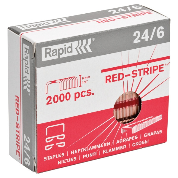 Rapid 24/6 agrafes strong bandes rouges (2000 pièces) 202028 - 1