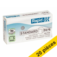 Offre : 20x Rapid 24/6 agrafe standard galvanisée (1000 pièces) 200065