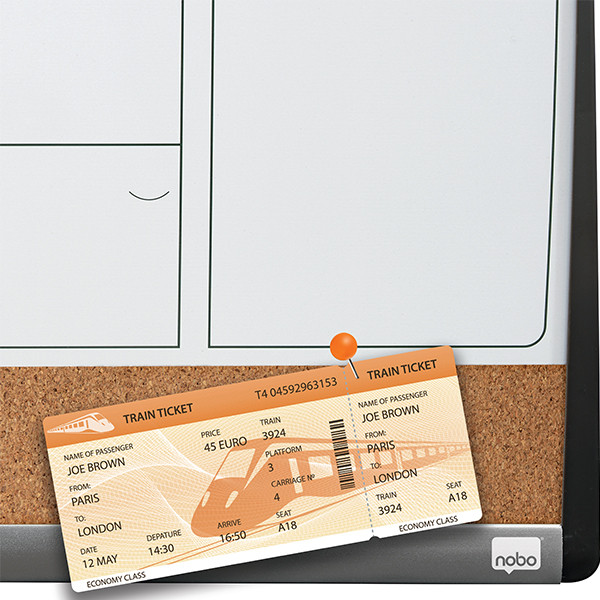 Rexel Quartet duo tableau blanc/liège avec agenda mensuel 58,5 x 43 cm 208167 - 3