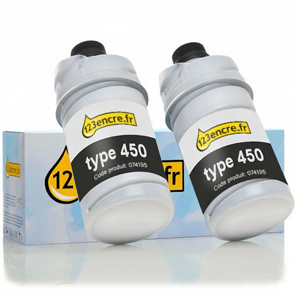 Ricoh type 450 toner 2 pièces (marque 123encre) - noir 074195 - 1