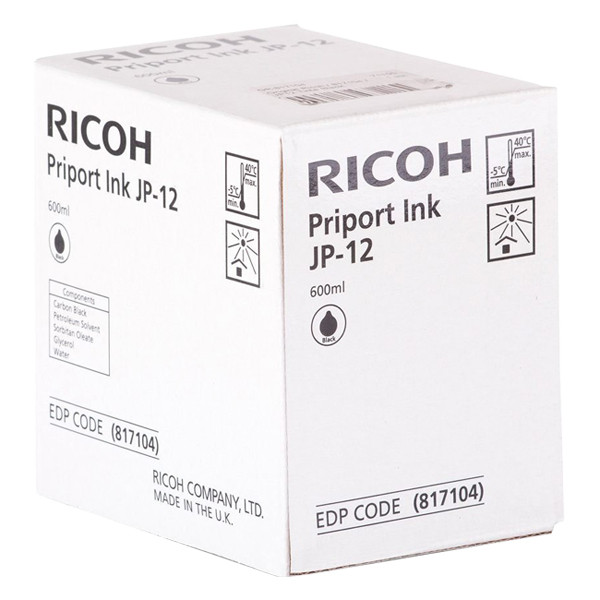 Ricoh type JP12 cartouche d'encre 1 pièce (d'origine) - noir 074729 - 1